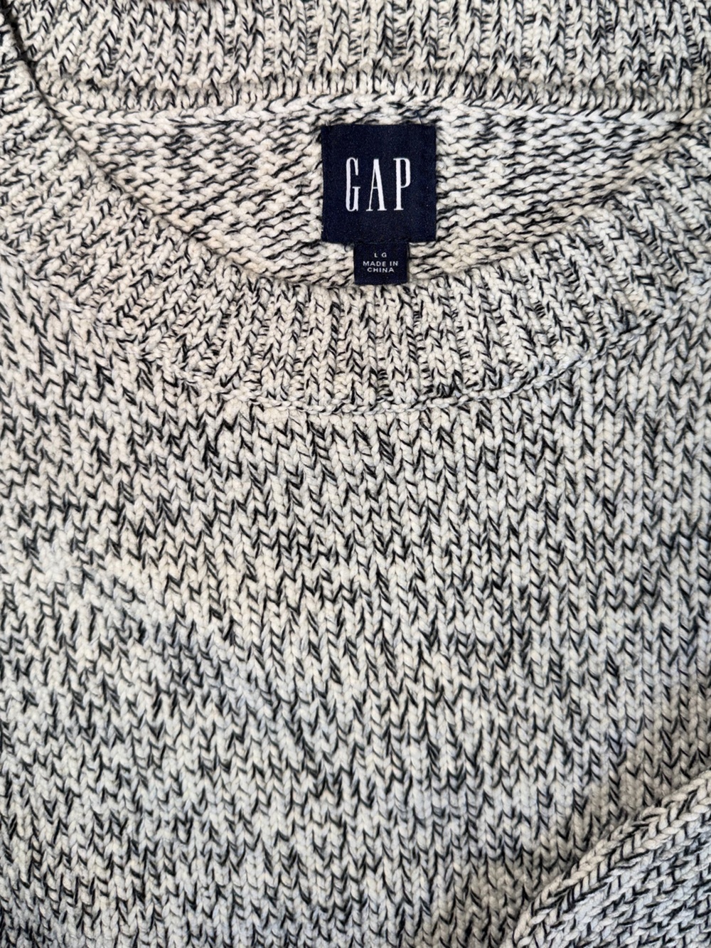 GAP Navy & White Marled Crewneck Sweater